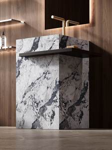 Lavabo sur pied <span class=keywords><strong>moderne</strong></span> et simple, personnalisé, pour hôtel, villa, petit appartement, colonne, cour extérieure, montage au sol - Product Image 4