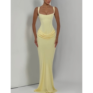 <span class=keywords><strong>Abito</strong></span> da donna di alta qualità, nuovo, di lusso leggero, elegante, senza spalline, con struttura a spina di pesce, plissettato, vestibilità <span class=keywords><strong>slim</strong></span>. - Product Image 1