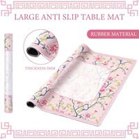 Silenciador de Mesa de Mahjong Cuadrado Grande de Goma Natural Antideslizante, Estilo Europeo Americano con Diseño Floral y Estampado Nacional Personalizado