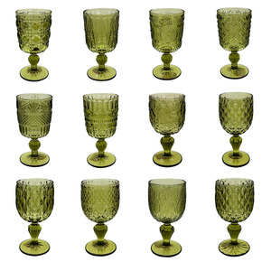 Calici in Vetro Colorato Stile Europeo con Rilievi, <span class=keywords><strong>Bicchieri</strong></span> da Vino Rosso <span class=keywords><strong>Vintage</strong></span> XR865, Vendita all'Ingrosso - Product Image 1