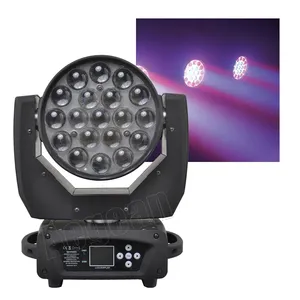 Hot Sale 19x15W Rgbw 4In1 Wash Zoom Dmx512 Led Moving Head Light For Dj Disco Concert