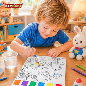 Livre de <span class=keywords><strong>coloriage</strong></span> <span class=keywords><strong>à</strong></span> l'aquarelle éducatif Keybaby, 12 thèmes, 8 pages, jouet artistique et créatif facile <span class=keywords><strong>à</strong></span> utiliser pour les enfants - Product Image 5