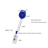 Porte-badge rétractable transparent Bestom avec clip à ressort non pivotant, cordon en nylon, accessoires pour porte-badge d'identification, coque en ABS, sangle en PVC