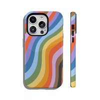 Coque de téléphone POD Rainbow Strip - Design de style européen - 16 coques de téléphone - Adhésif magnétique deux-en-un pour la charge sans fil, antichoc