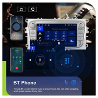 Autoradio Android Podofo 7'' 4+64 Go CarPlay/Android Auto sans fil Navigation GPS WIFI pour Ford Focus S-Max Mondeo Galaxy C-Max