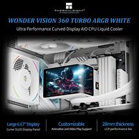 Refrigerador líquido Thermalright Wonder Vision de 360 mm con ventilador ARGB blanco y pantalla de 6,67 pulgadas