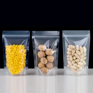 Clear Zipper Stand Up Pouch Bag Dry Fruit Food Packaging Bag Moisture-Proof Transparent Bag Resealable Ziplock Snack Food Pouch