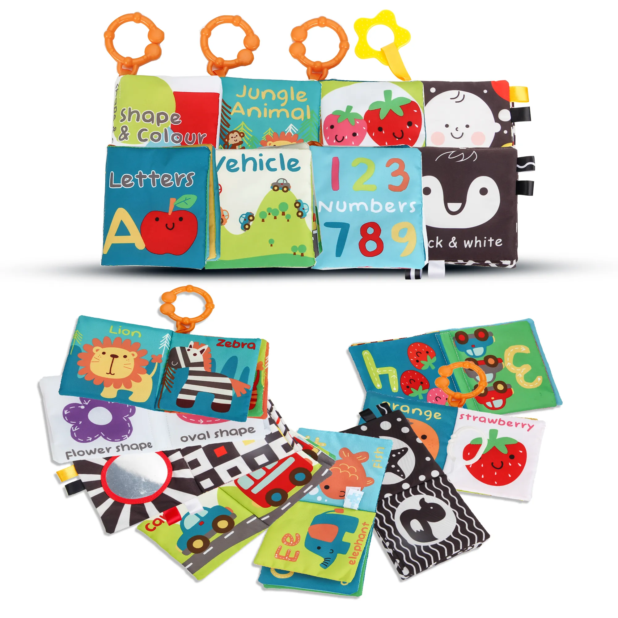 2021 nuova fabbrica di Design OEM giocattoli educativi per bambini libro silenzioso libro di stoffa Set morbido alfabeto libro di stoffa morbida in magazzino