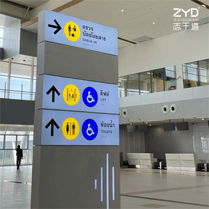 Materiale Composito in Alluminio Resistente per Segnaletica Direzionale di Zone Check-in e Porte di Partenza Sistema di Segnaletica Aeroportuale - Product Image 4
