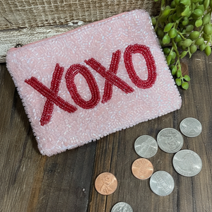 Portefeuille perlé brodé compact pour changement lâche - Product Image 1