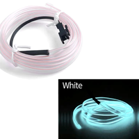 Fil néon EL USB 12V pour voiture, décoratif, coloré, 1/3/5m, bande lumineuse froide LED, lumières d'ambiance