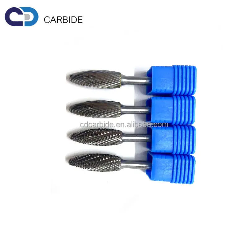 Factory Price High Quality SH 6mm 12mm 1/4 Inch Shank Double Cut Rotary File Tungsten Carbide Burr