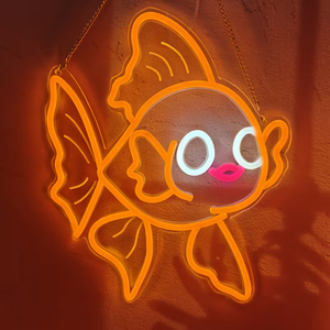 Lampe néon LED Murale en Forme de <span class=keywords><strong>Poisson</strong></span> <span class=keywords><strong>Rouge</strong></span> Mignon, Dimmable, Alimentée par USB, en Silicone, Étanche IP67, Lumière du Jour 5000K, pour Enfants - Product Image 1