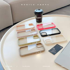 เคสซิลิโคน<span class=keywords><strong>ก</strong></span>ัน<span class=keywords><strong>ก</strong></span>ระแท<span class=keywords><strong>ก</strong></span> TPU สีครีมสำหรับ iPhone 17เคสโทรศัพท์มือถือพร้อมปุ่มโลหะ - Product Image 4