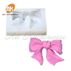 AK Bow Knot 3D Moldes de silicona Fondant Suministros de decoración de pasteles Molde de pastel de silicona para velas Jabón <span class=keywords><strong>Arcilla</strong></span> Pastelería Herramientas para hornear - Product Image 2