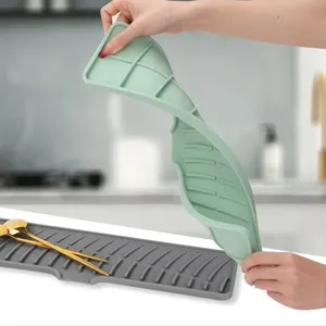 Tapis anti-éclaboussures pour évier de cuisine Zenidoo en silicone, tapis de protection pour robinet, bac anti-gouttes, antidérapant, écologique, doux, multi-usages, tapis de séchage pour la vaisselle - Product Image 3