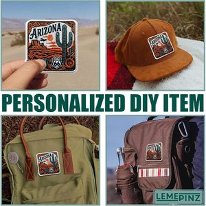 Custom Arizona Embroidery <b>Patch</b> 3 Inches Iron <b>On</b> <b>Sew</b> <b>On</b> Travel Applique Fabric <b>Patch</b> Route 66 Cactus Design - Product Image 6