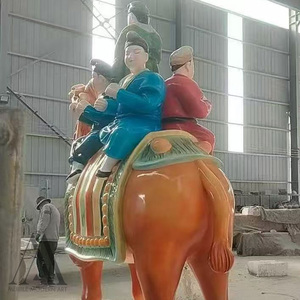 Exclusiva Estatua de Músicos de Camello Tang Sancai Pintada a Mano en Varios Colores, de Fibra de Vidrio, Arte <span class=keywords><strong>Cultural</strong></span> Coleccionable para Espacios de Lujo - Product Image 2