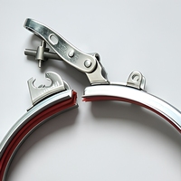 Collier de serrage rapide en acier inoxydable avec doublure intérieure en caoutchouc rouge, vis réglable, verrouillage robuste, étanchéité renforcée