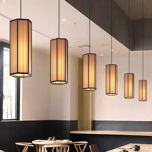 Lampes suspendues de style japonais, rectangulaires, base d'ampoule E27, pour salle de thé, restaurant, comptoir de bar, luminaires - Product Image 5