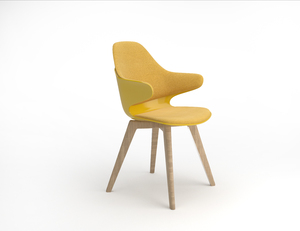 Chaise rotative en plastique, pieds en bois, pour salle à manger et café, Restaurant, moderne, haute qualité - Product Image 4