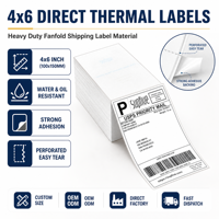 Kertas Label Printer Thermal Perekat 4x6 untuk Pengiriman untuk Supermarket