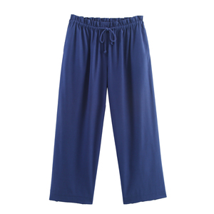 <span class=keywords><strong>Pantaloni</strong></span> Casual alla Moda per <span class=keywords><strong>Donna</strong></span>, Lunghezza alla Caviglia, Colore <span class=keywords><strong>Blu</strong></span> <span class=keywords><strong>Scuro</strong></span> con Coulisse in Vita - Product Image 1
