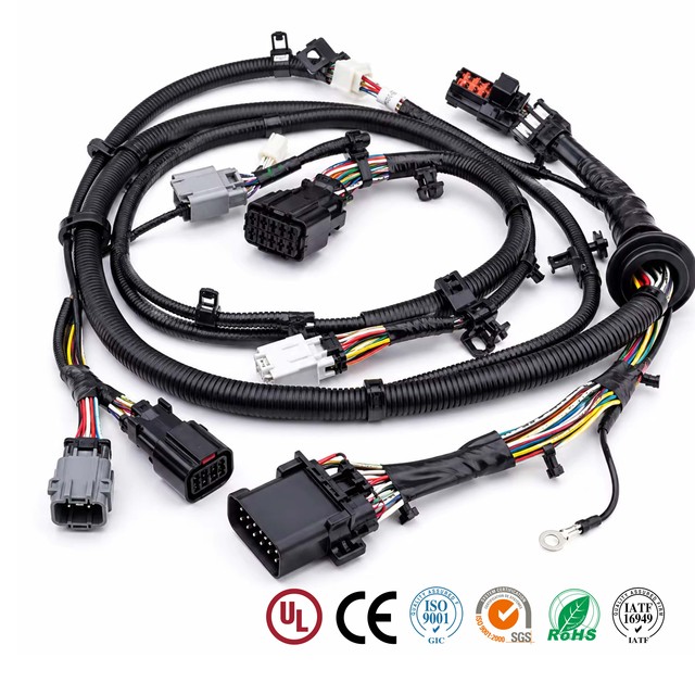 Custom Automobile ECU Connector Wire Harness With Am Phenol Car Cables Connectors for Electronic Automotive