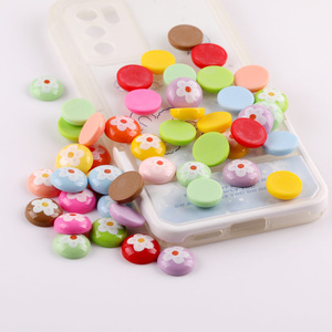 Décorations de téléphone en résine série Princesse, boutons fleuris colorés de 16 mm pour coque de téléphone, accessoires DIY - Product Image 1