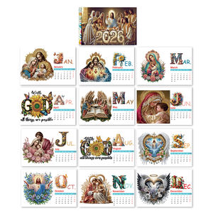 2026 del calendario di <span class=keywords><strong>arte</strong></span> del diamante religioso: tema di gesus & alfabeto-12 pagine forate con strass - Product Image 2