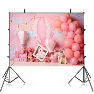 Bébé 1er <span class=keywords><strong>anniversaire</strong></span> fête décors pour fille gâteau Smash photographie photographique princesse arrière-plans pour Photos Studio accessoires - Product Image 1