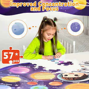 Design personalizzato sistema solare pianeti istruzione apprendimento bambini grandi <span class=keywords><strong>puzzle</strong></span> giocattoli 57 pezzi <span class=keywords><strong>puzzle</strong></span> da pavimento rotondo - Product Image 4