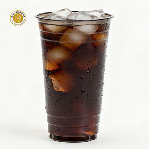 Copas de vino sin tallo plástico negro desechables OOLIMA 9-24oz para copas de vino de cóctel copas de fiesta negras - Product Image 1