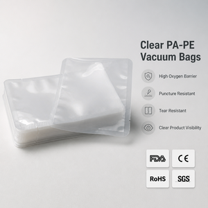 Sacchetto <span class=keywords><strong>Sottovuoto</strong></span> Trasparente in Plastica <span class=keywords><strong>per</strong></span> Alimenti, Dimensioni Personalizzabili, Materiale Sicuro <span class=keywords><strong>per</strong></span> Uso Alimentare, Termosaldabile, <span class=keywords><strong>per</strong></span> Snack, Frutta Secca e Spezie - Product Image 1