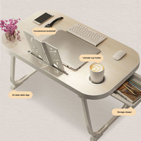 Table pliable en métal convertible au design moderne pour ordinateur portable Bureau portable pour ordinateur portable durable Plateau de lit pour petit-déjeuner