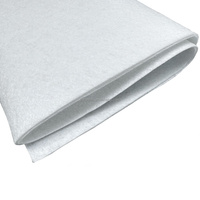 Feutre blanc 100 % polyester non tissé de qualité supérieure, respirant, aiguilleté, avec doublure en coton, épaisseur 1,6 mm