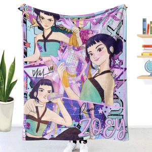 Vente en gros de couvertures en peluche personnalisées, mignonnes, à thème dessin animé et anime, K-Pop, Demon Hunters, en polaire douce et flanelle - Product Image 5