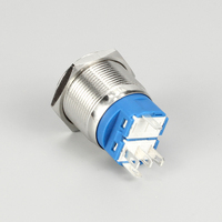 Interrupteur à bouton-poussoir 5A 22MM à verrouillage 12V ON-OFF étanche en acier inoxydable avec lumière LED, interrupteur à bouton métallique pour applications marines
