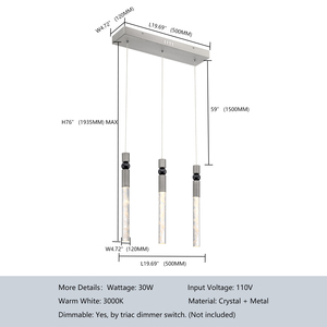 Features simple <b>chandelier</b> with three <b>light</b> sources unique sophisticated style pendant <b>light</b> - Product Image 6