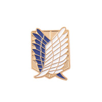 Insignes à épingles en émail Anime de l'attaque des Titans en gros Imprimé UV Technique de coulée sur le thème des fées en métal inoxydable Échantillon gratuit disponible