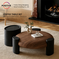 Ensemble de tables basses rondes de style français moderne, design du milieu du siècle, mobilier de luxe pour la maison et l'hôtel, directement de l'usine