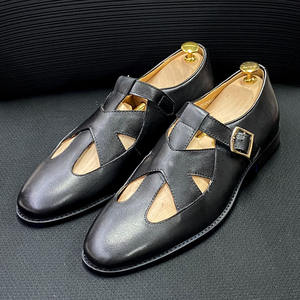 Nuevos Zapatos Formales de Cuero de Lujo para Hombre, con Punta Cuadrada, Estilo Oxford, Brillantes, para Negocios, con Aumento de Altura - Product Image 1