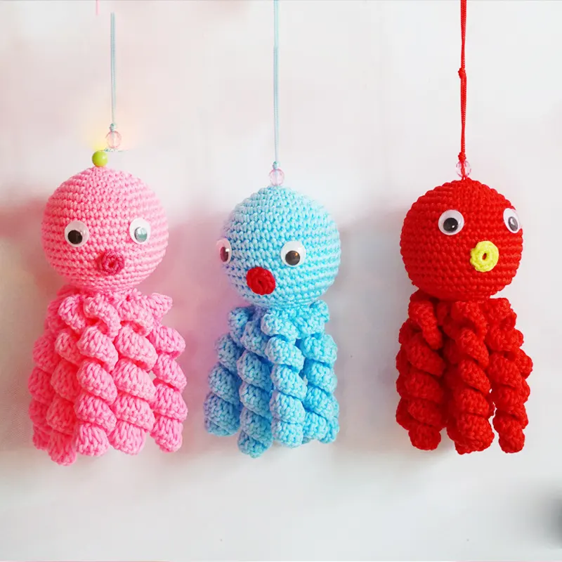 Neuheit Geschenk Häkeln Spielzeug Handmade Stofftier Octopus Wenig Baby Häkeln Tier Spielzeug