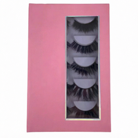 Boîtes à cils vides en gros pour cosmétiques, gaufrées, roses, multipack, pour 5 paires de cils 3D en vison, 5D, 25mm, emballage pour cils