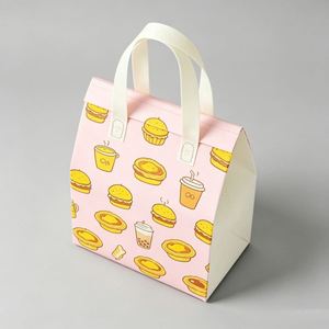 Sac isotherme personnalisé imprimé pour livraison de gâteaux au poulet, sacs isothermes non tissés en aluminium pour emballage de plats à emporter rapides - Product Image 3