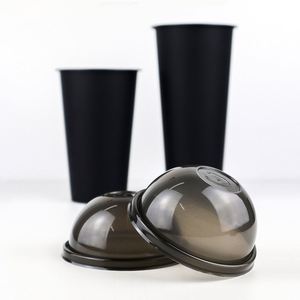 Custom <b>Reusable</b> 12/16/22oz Black <b>Bubble</b> <b>Tea</b> Coffee Single Wall PP Plastic <b>Cups</b> with High Definition Logo Printing Long Neck Yard - Product Image 3