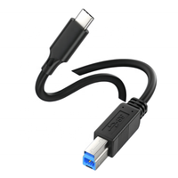 Kabel Printer Tipe C 3.0 ke USB 3.0 Tipe B Berlapis Foil+Dikepang Terlindungi untuk HDD Printer USB 3.0 Scanner