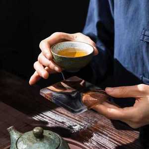 Resin Wood Coasters Square Heat Insulation <b>Tea</b> Mat For Kung Fu <b>Tea</b> <b>Set</b> Afternoon <b>Tea</b> Use - Product Image 4