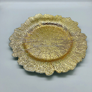 Platos Base Redondos de Plástico con Borde Dorado para Bodas, Platos de Presentación con Ribete Plateado, Venta al por Mayor - Product Image 4