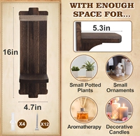 Support mural en bois écologique classique et tendance, 2 pièces, pour bougies, idéal chambre, salon, salle de bain, Noël – Vente directe usine